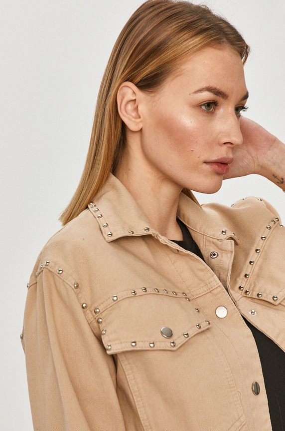 Answear Lab - Kurtka jeansowa beżowy C6474.DA