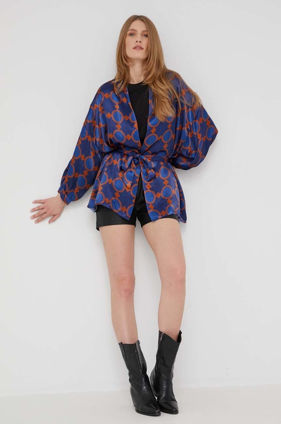 Answear Lab kimono tkanina granatowy 19469.1K