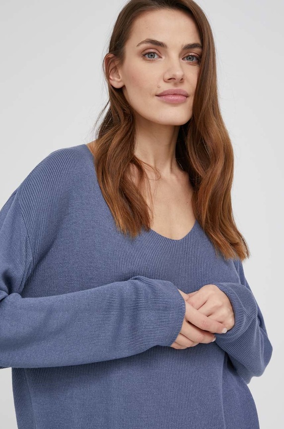 Answear Lab komplet z domieszką wełny 2157.2156.2.1KR niebieski