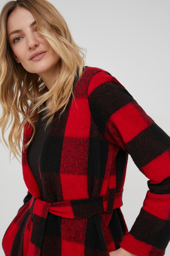 Answear Lab - Cardigan de lana cu modele rosu 2017.1KR