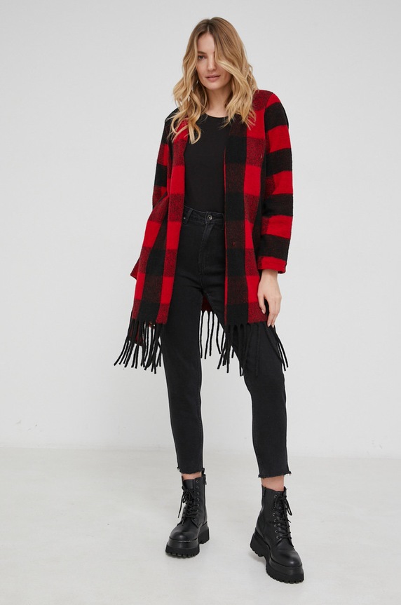 Answear Lab - Cardigan de lana 2017.1KR rosu WW22