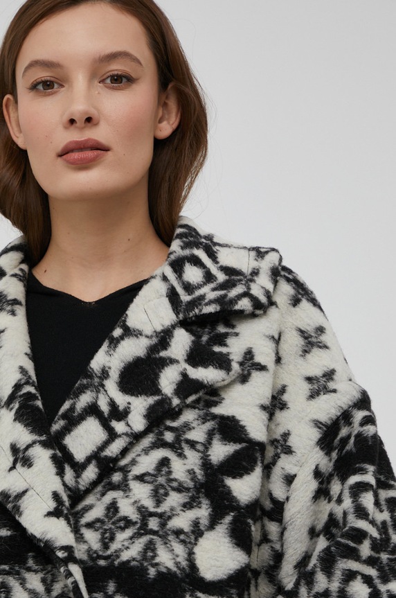Answear Lab płaszcz wełniany czarny 9954.KR