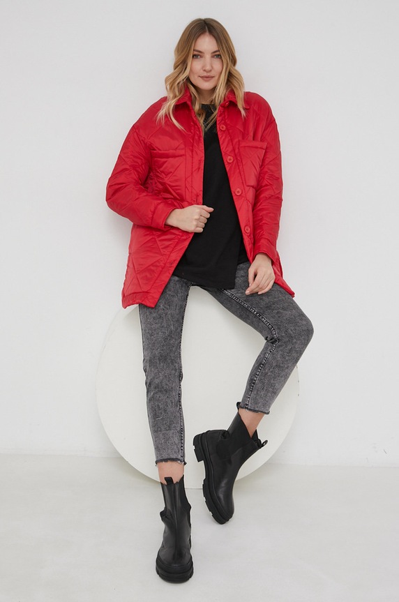 Answear Lab - Kurtka bez kaptura czerwony 3864.1KR