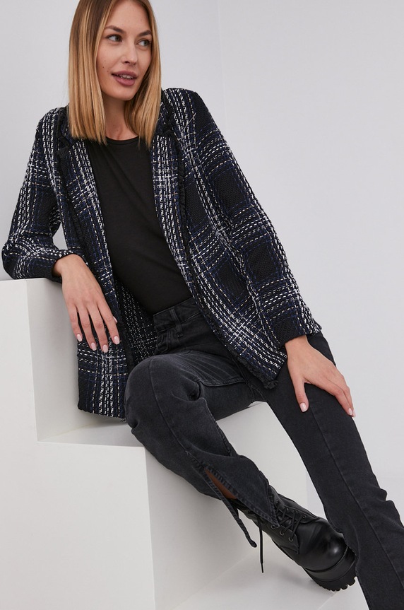 Answear Lab Marynarka tkanina granatowy G21711.1KR