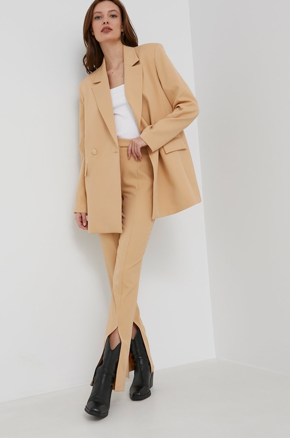 Nohavice Answear.LAB s elastanom béžová 306167.KR