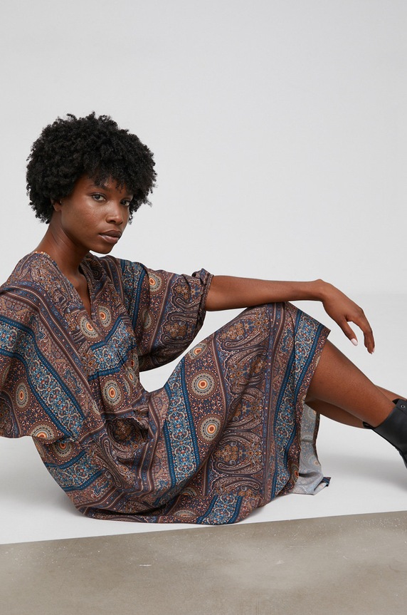 Answear Lab Sukienka trzy czwarte niebieski 50201.3.2KR