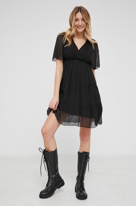 Answear Lab rochie de mătase 1835.1KR negru WW22