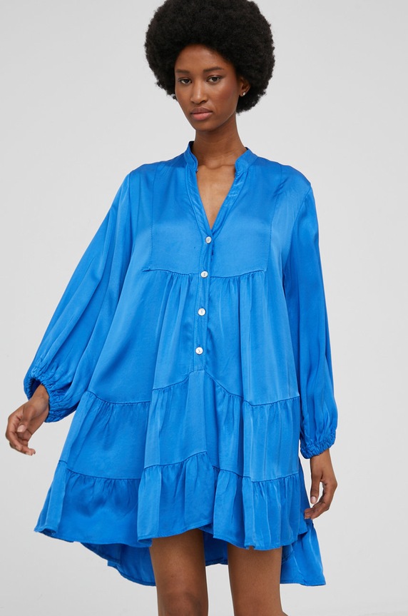 Odzież Answear Lab sukienka z jedwabiem 9805.2.DB niebieski