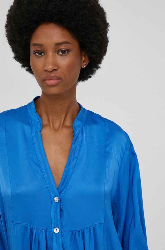 Answear Lab sukienka z jedwabiem 9805.2.DB niebieski