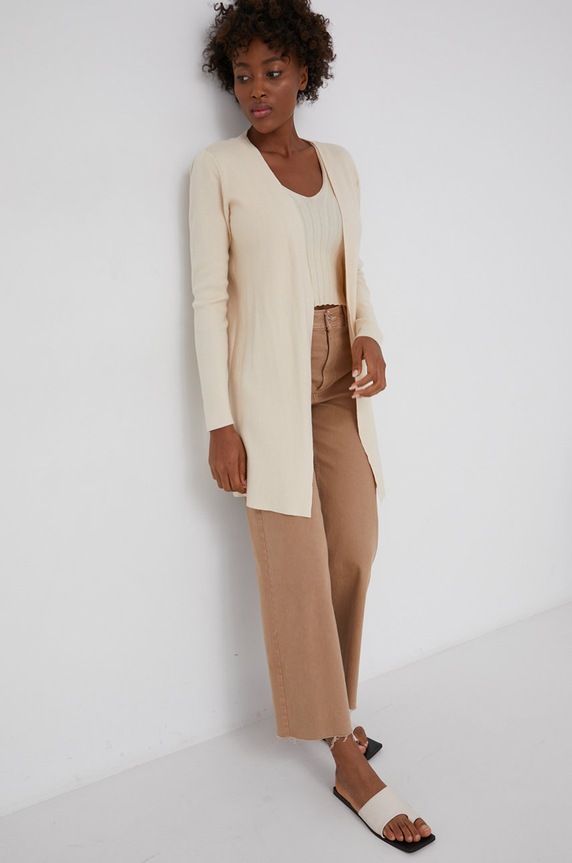 Odzież Answear Lab - Kardigan z topem ZM1082.1KR beżowy