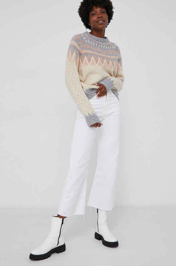 Answear Lab Sweter z domieszką wełny Y1093.KR niebieski WZ21