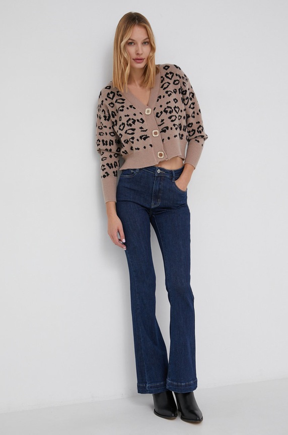 Answear Lab Kardigan z wełną MT3736.2KR beżowy WW22