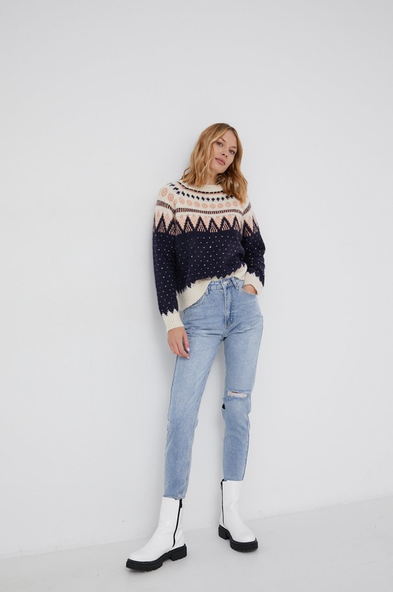 Answear Lab Sweter AR36.AJ granatowy WW22