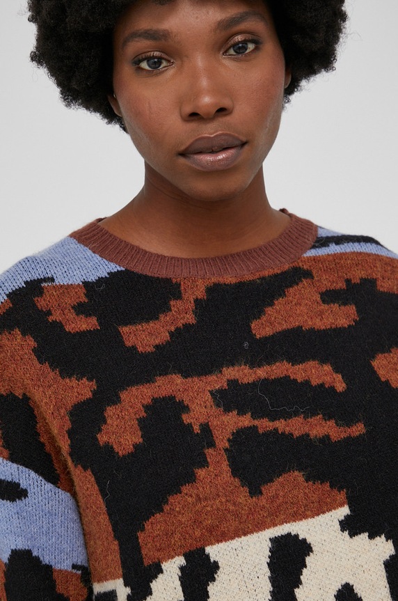 Answear Lab Sweter z wełną brązowy M3081.AJ