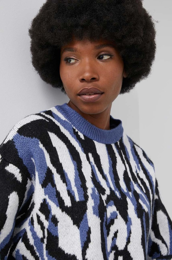 Answear Lab Sweter z wełną niebieski 12698.AT
