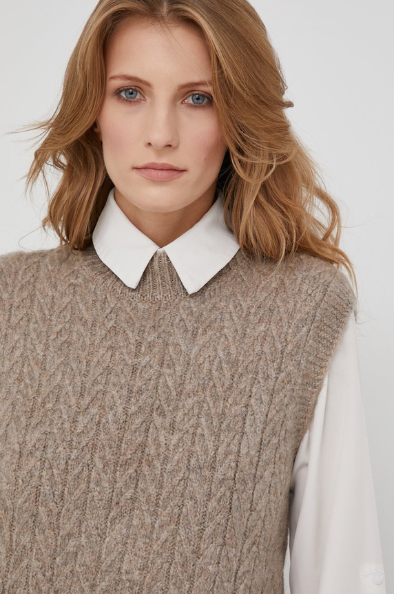 Answear Lab Vestă cu lână bej 4482.2KR