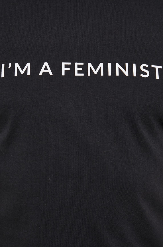 Answear Lab T-shirt bawełniany X kolekcja limitowana BE SHERO WW22.TSD00F czarny