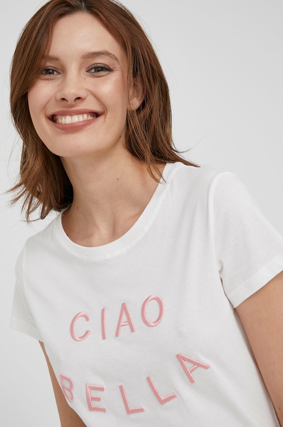 Answear Lab t-shirt bawełniany biały 152.1.MB