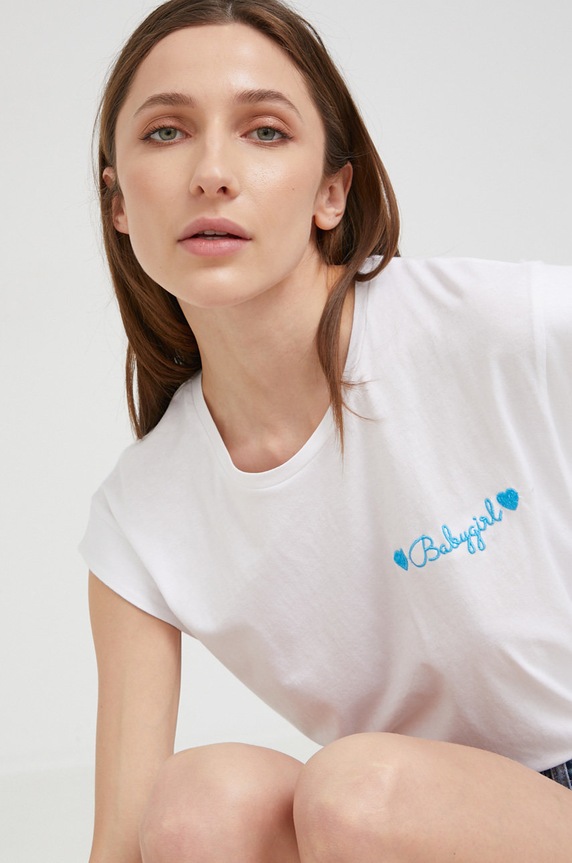 Answear Lab t-shirt bawełniany biały ootd0996.1W