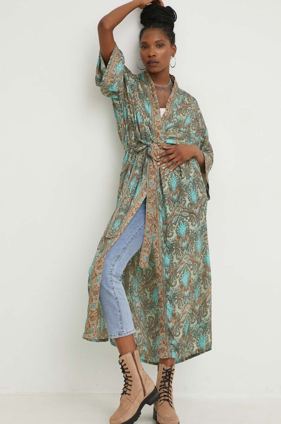 Answear Lab selyem kimono SN01.2WK türkiz WW23