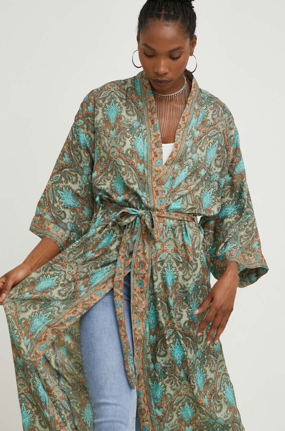Answear Lab selyem kimono türkiz SN01.2WK