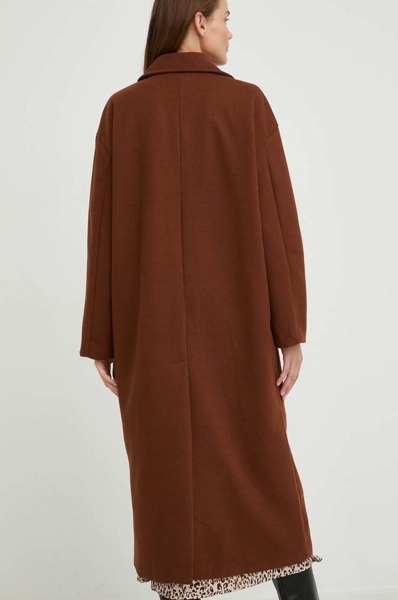 Odzież Answear Lab płaszcz z wełną m376.h brązowy