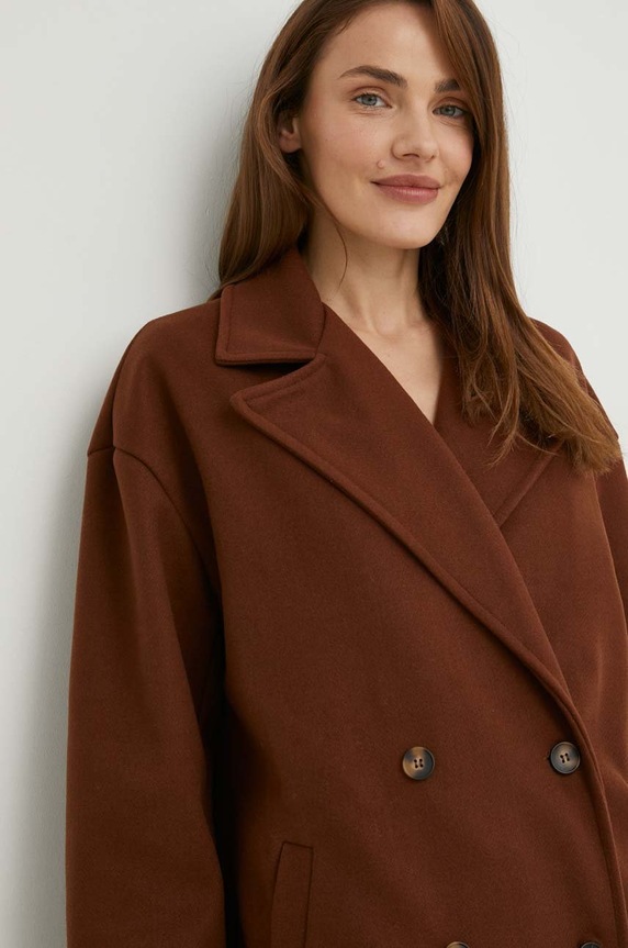 Answear Lab płaszcz z wełną m376.h