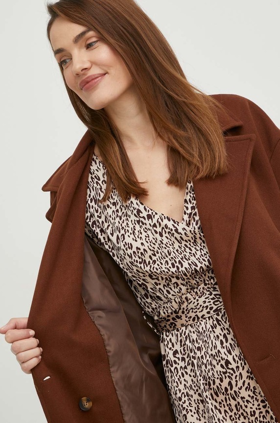 Answear Lab płaszcz z wełną m376.h