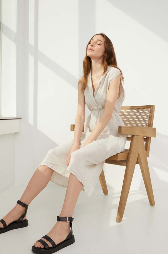 Answear Lab sukienka 28187.1KK beżowy