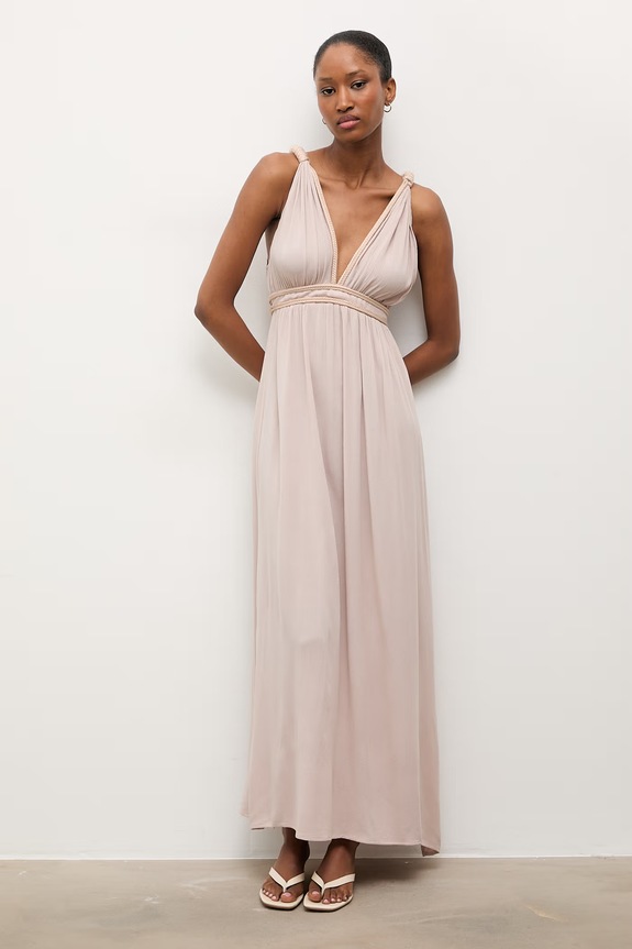 Answear.LAB rochie de vară din vâscoză NL233938001.db bej WW23