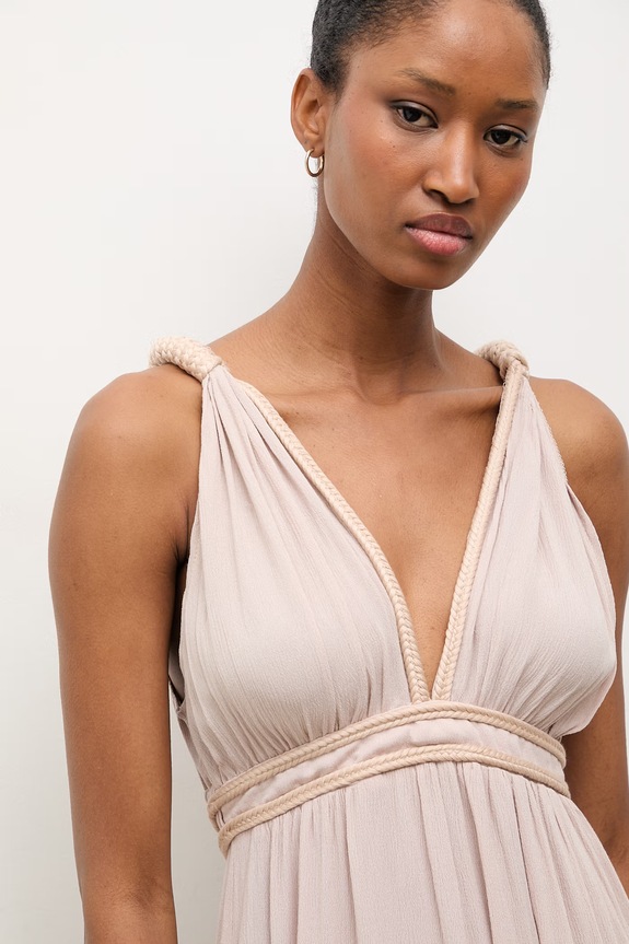 Answear.LAB rochie de vară din vâscoză bej NL233938001.db