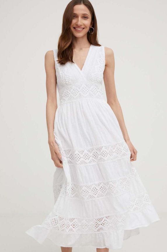 Answear Lab sukienka bawełniana bawełna biały 21F027C.KK