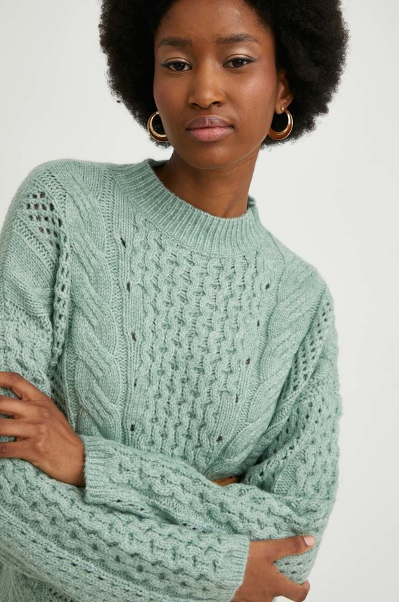 Answear Lab sweter turkusowy 3177.js