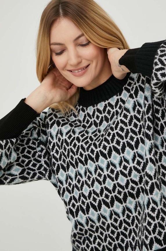 Answear Lab pulover de lana negru 2217.w