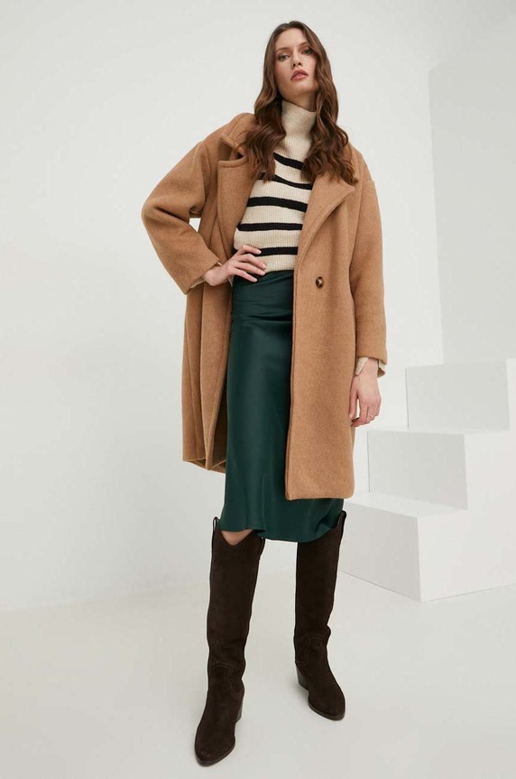 Answear Lab sweter z wełną 38146.js beżowy WW23