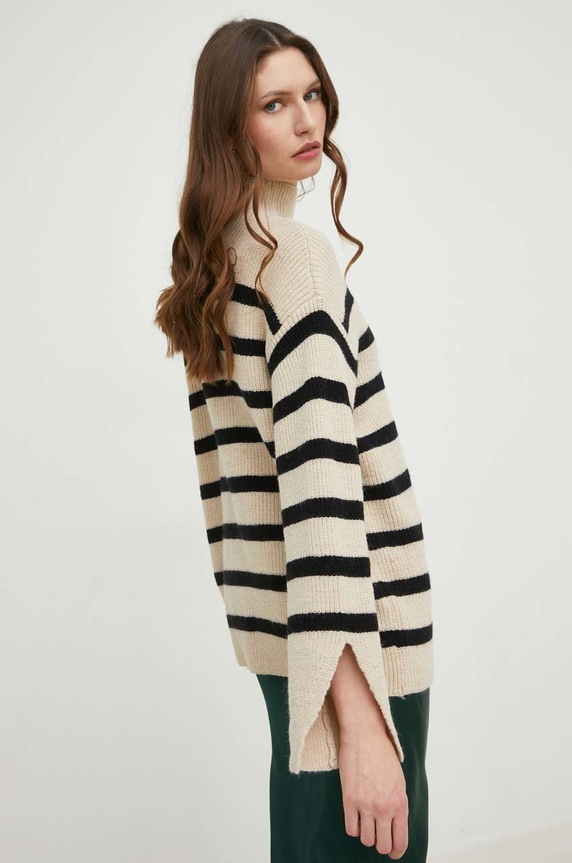 Odzież Answear Lab sweter z wełną 38146.js beżowy