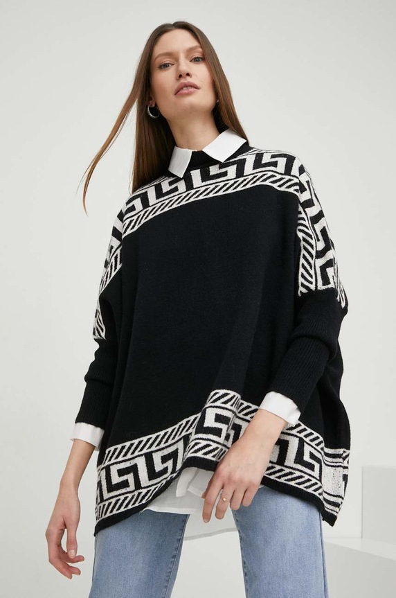 Answear Lab sweter z wełną półgolf czarny LU2347.h