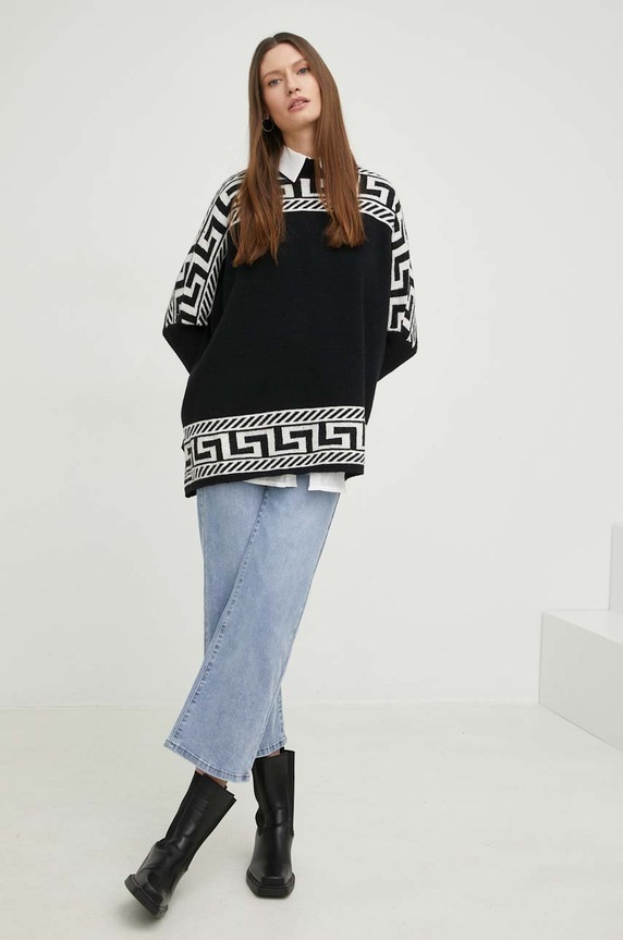 Answear Lab sweter z wełną LU2347.h czarny WW23