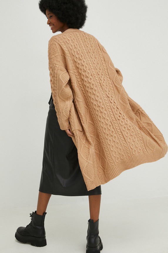 Ruházat Answear Lab gyapjú kardigán cr201.2w barna