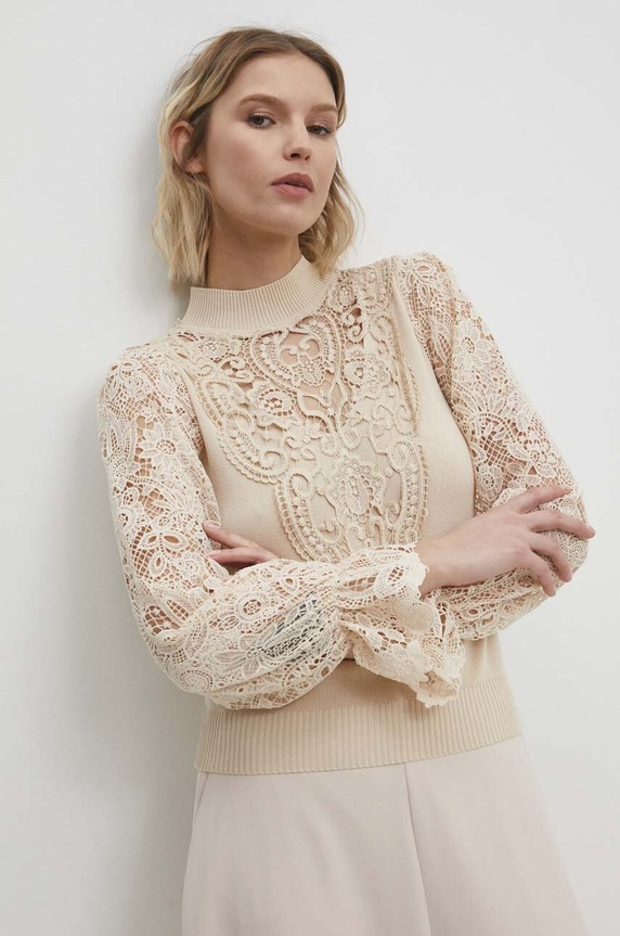 Answear Lab sweter pozostałe beżowy MCY05365.HWK