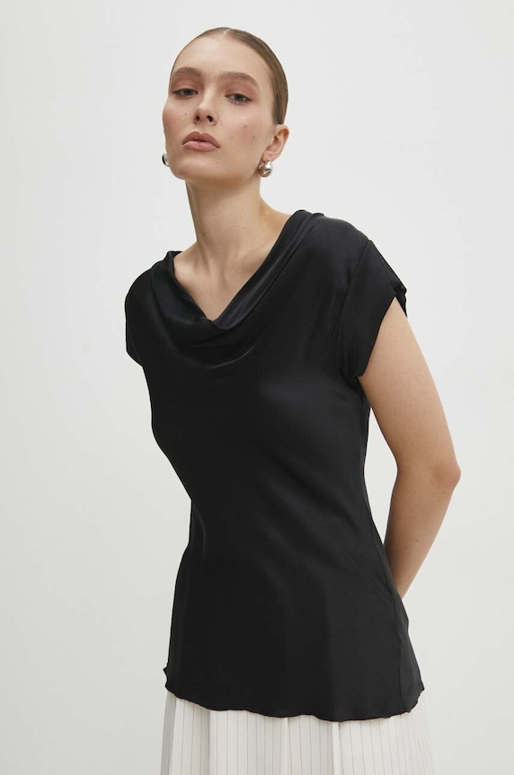 Halenka Answear.LAB hladký černá m013t88.ikk