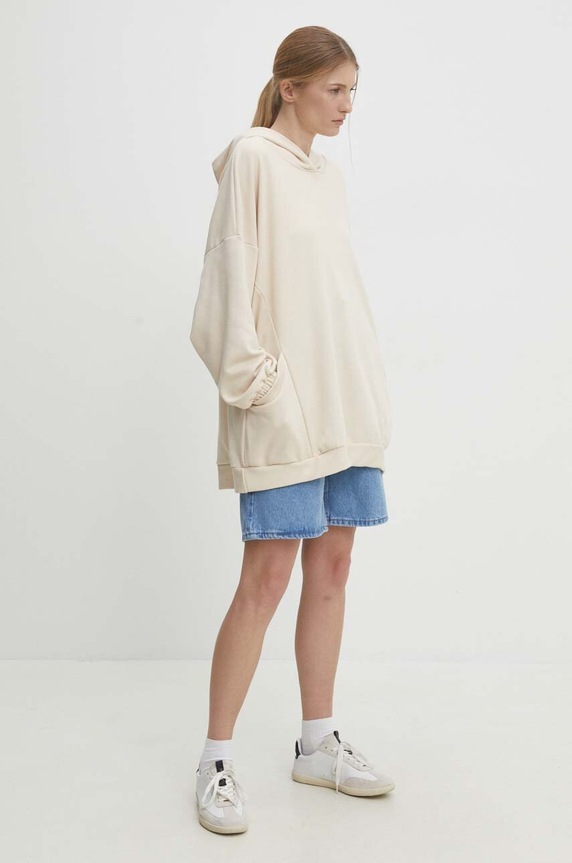 Answear Lab bluza z kapturem beżowy 7043.IKK