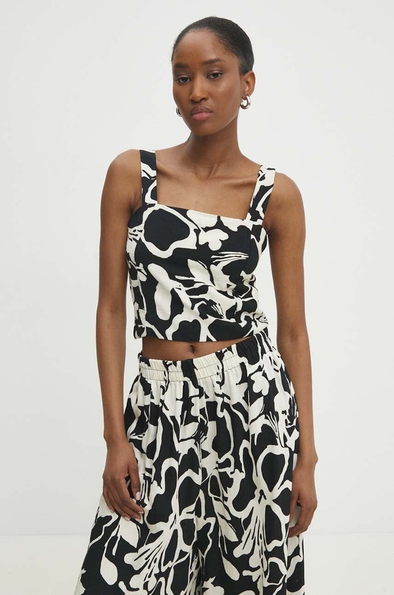 Answear.LAB komplet codzienny damski z wiskozą czarny vf9001.fh