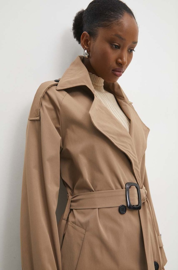 Answear Lab trencz bawełniany 11092.IWK brązowy