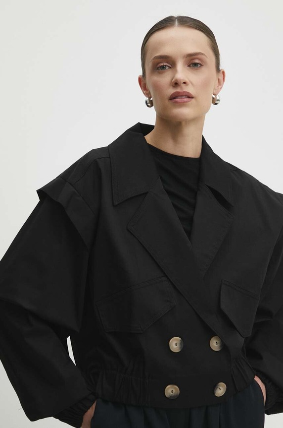 Jakna Answear.LAB za prijelazno razdoblje crna w24S.LF.160606.tjs