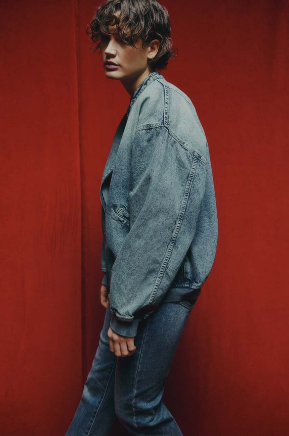Μπουφάν bomber Answear.LAB χωρίς κουκούλα μπλε 65340.TKK