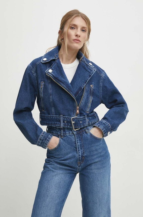 Answear Lab kurtka jeansowa niebieski d645.TKK