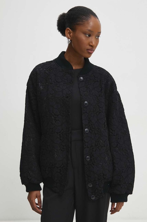 Answear Lab kurtka bomber czarny f000728.IWK