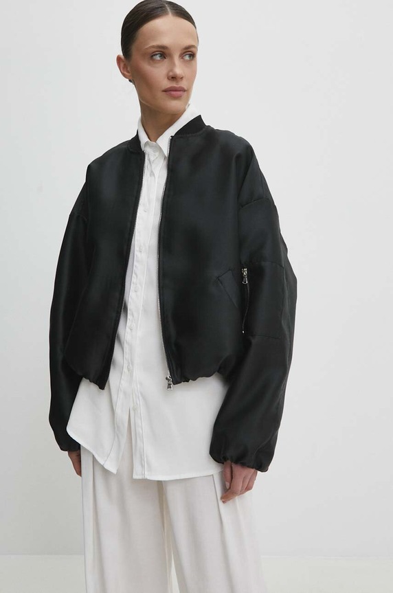 Answear Lab kurtka bomber nieocieplane czarny 406.HWK