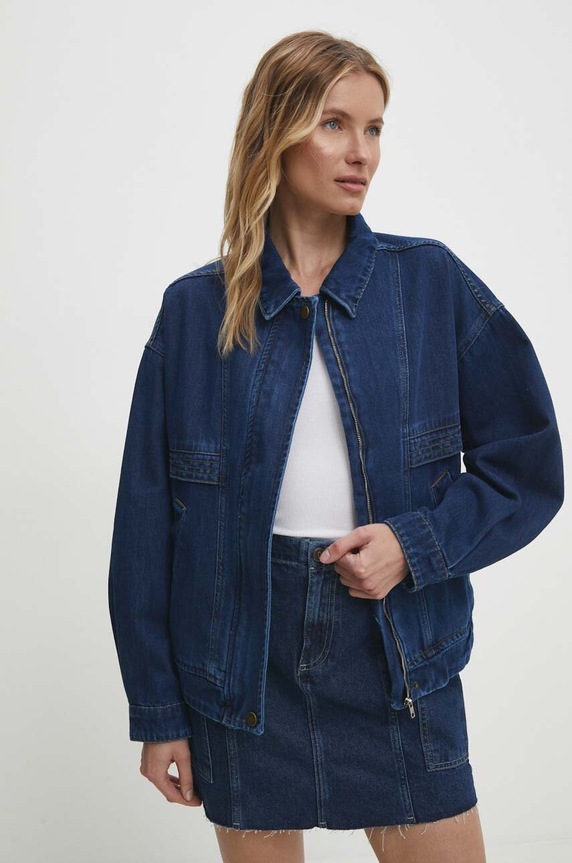 Answear Lab geacă din denim din bumbac necaptusit albastru 130703.td